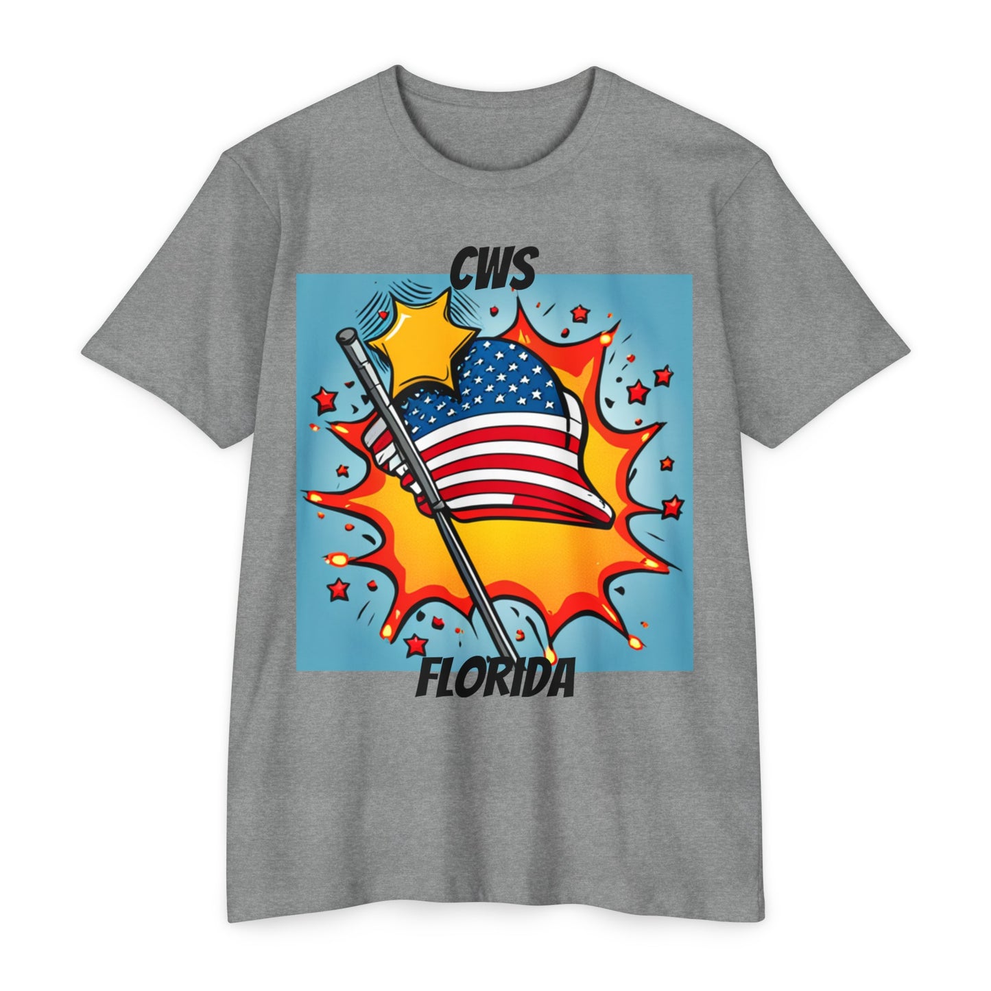 CWS Florida USA Flag Unisex CVC Jersey T-shirt By Cozy Winter Store (ships within USA only)