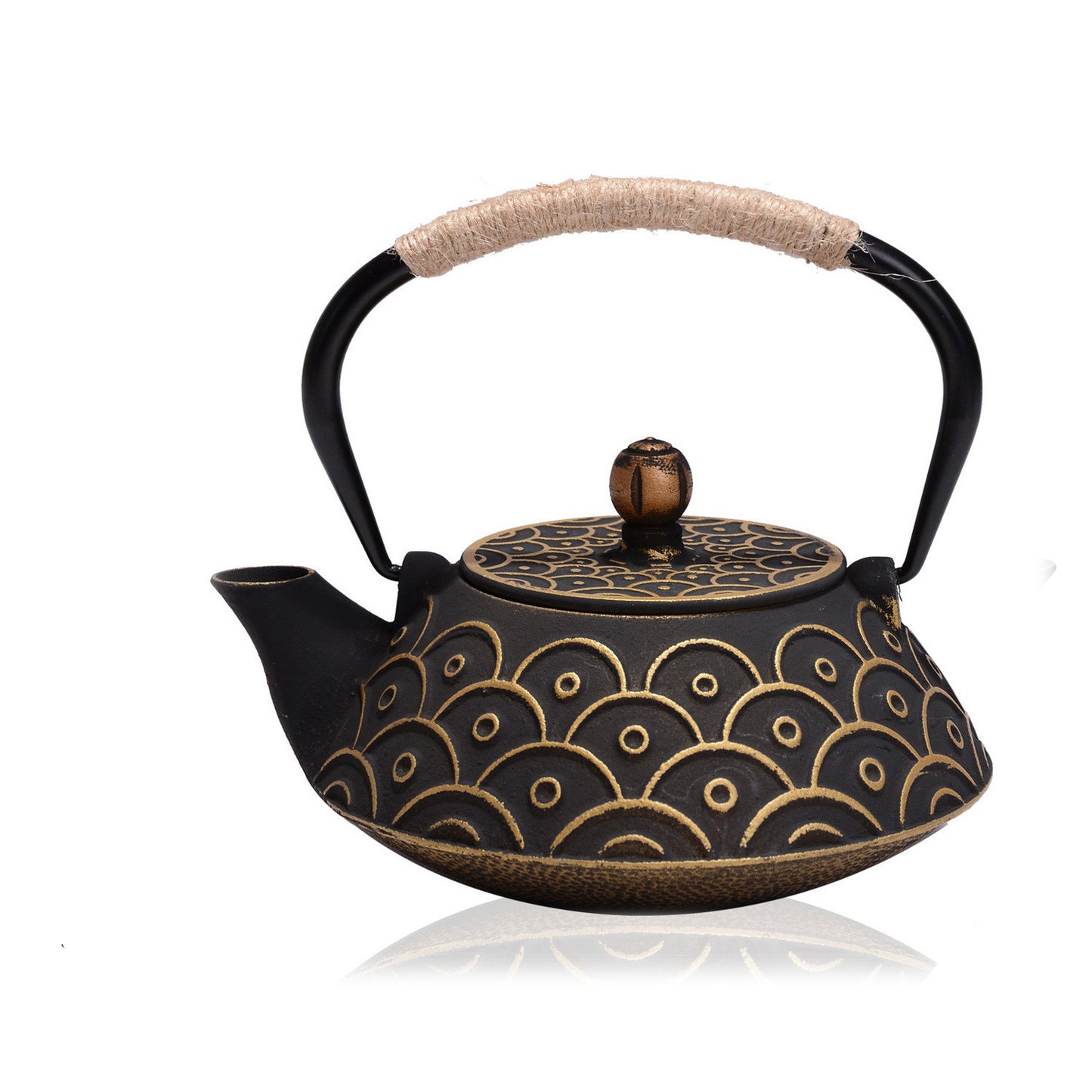 Cast Iron Teapot Peony Teapot Boiling Teapot Pig Iron Teapot Uncoated Tea Set