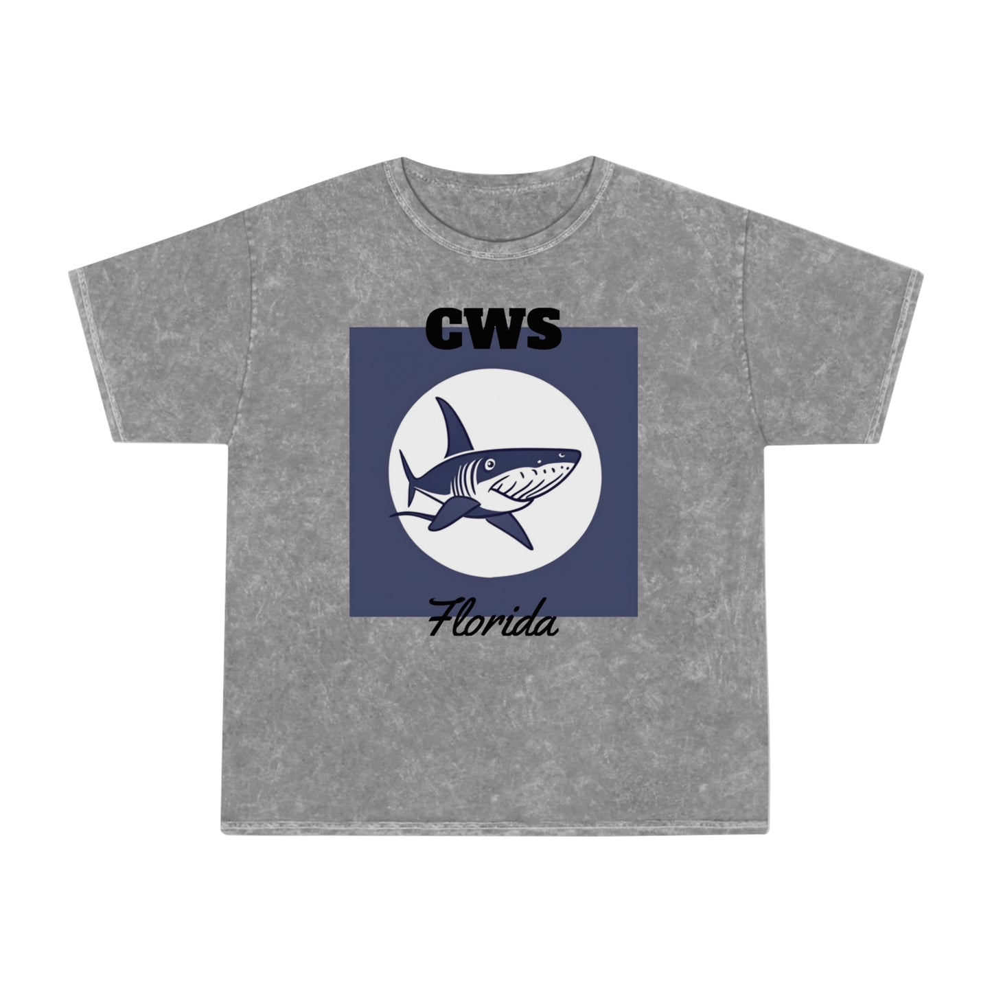 CWS Florida Gray Shark Unisex Mineral Wash T-Shirt By Cozy Winter Store ( ships within USA only)