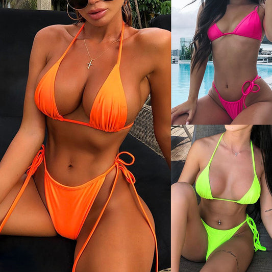 Solid color split bikini