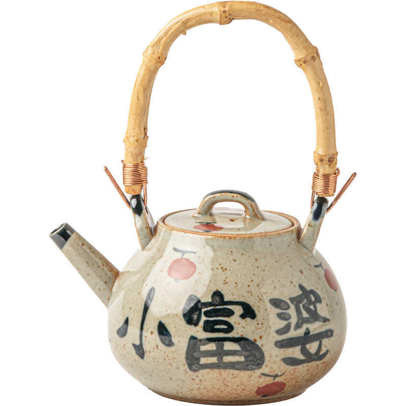 Stoneware Loop-handled Teapot Women's One-person Small Pot Teapot Tea Set