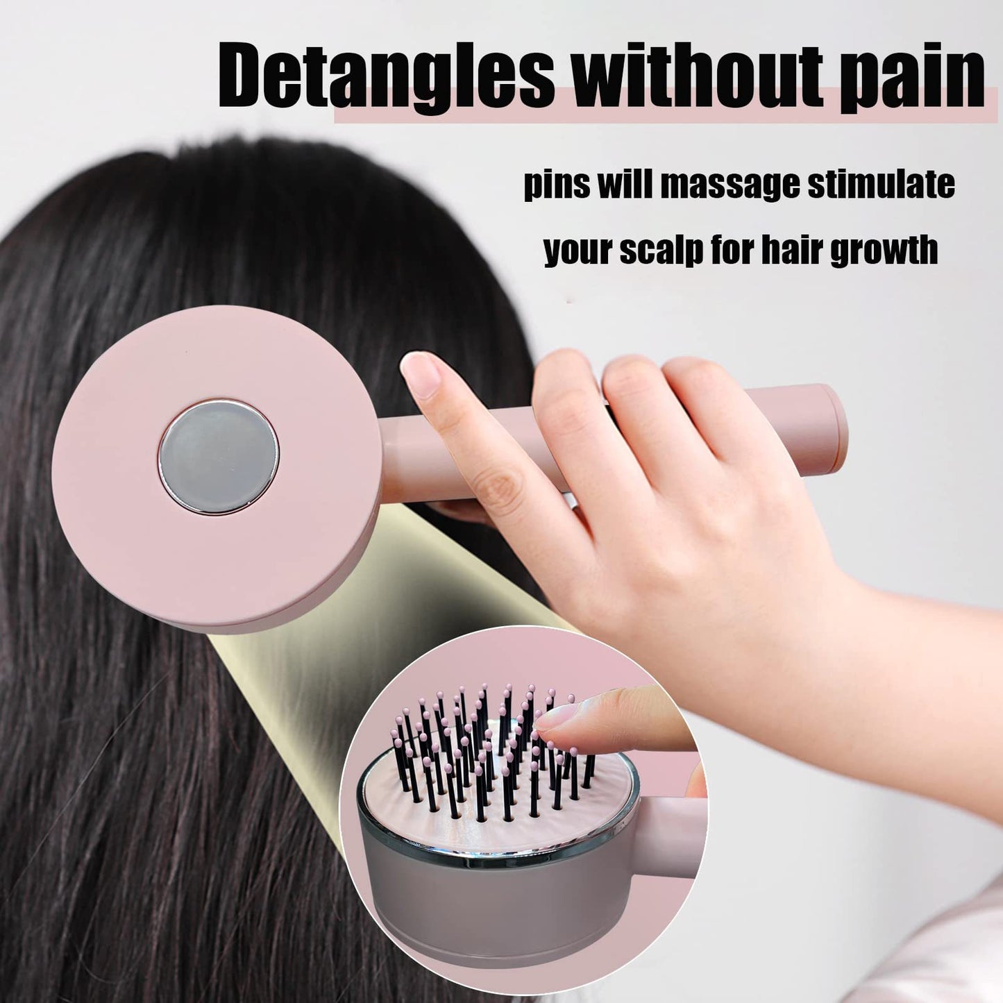 One-key Self-cleaning Hair Brush For Women Curly Hair Brush  Anti-Static Airbag Massage Comb  Airbag Massage Scalp Comb Professional Detangling One-key Self-cleaning