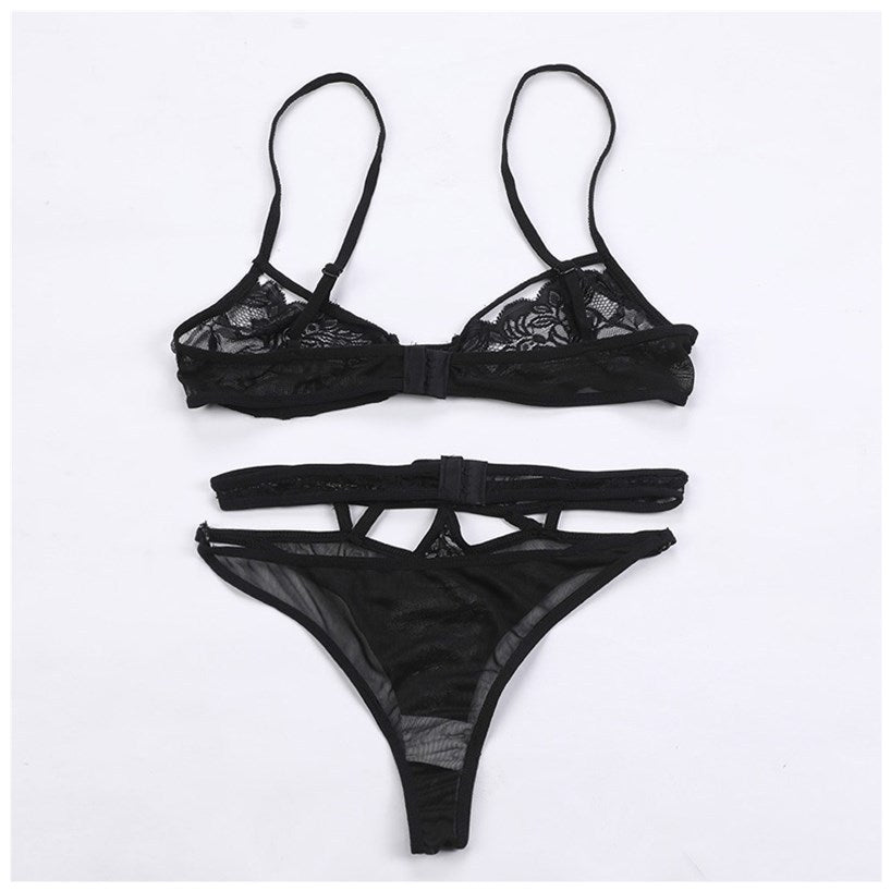 Up And Down Split Two-piece Suit Hollow Out Sexy Lingerie