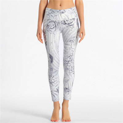 Bedruckte Stretch-Yogahose Jogginghose