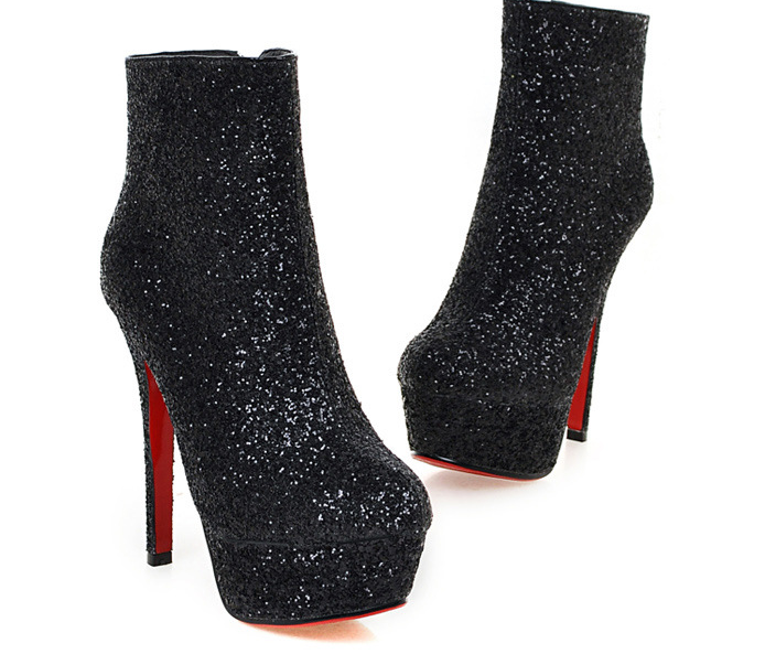 Introducing EuroGlam Sequin Heel Boots—Elegance with a touch of sparkle for the modern and confident stride.