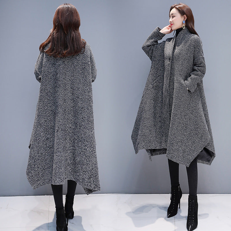 Herbst Und Winter Neue Abnehmen Cape Wollmantel Casual