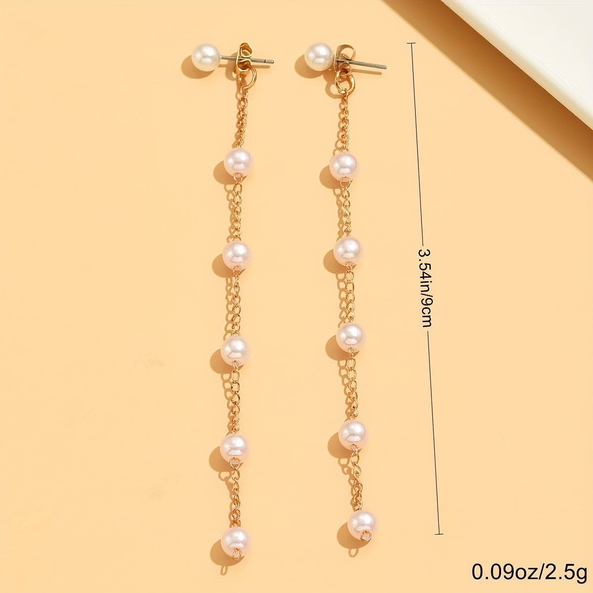 Women's Fashionable All-match Gas Pearl Long Chain Earrings