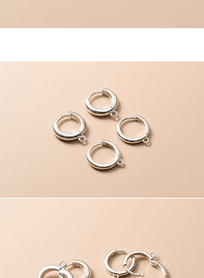 Women's Silver Round Earrings With Ring Ear Clip