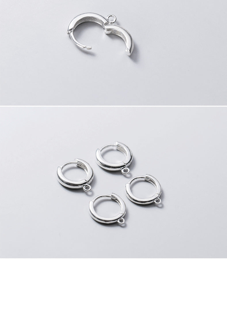 Damen Silber Runde Ohrringe mit Ring Ohrclip