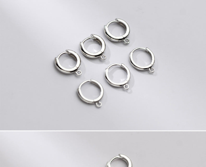 Damen Silber Runde Ohrringe mit Ring Ohrclip