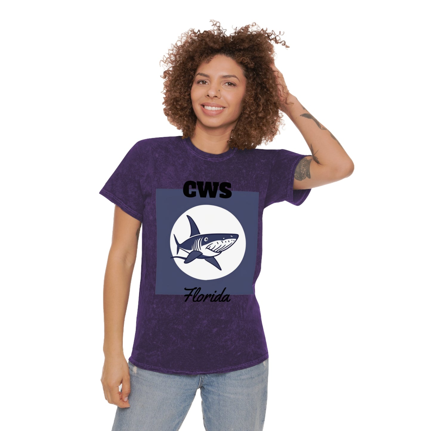 CWS Florida Gray Shark Unisex Mineral Wash T-Shirt By Cozy Winter Store ( ships within USA only)