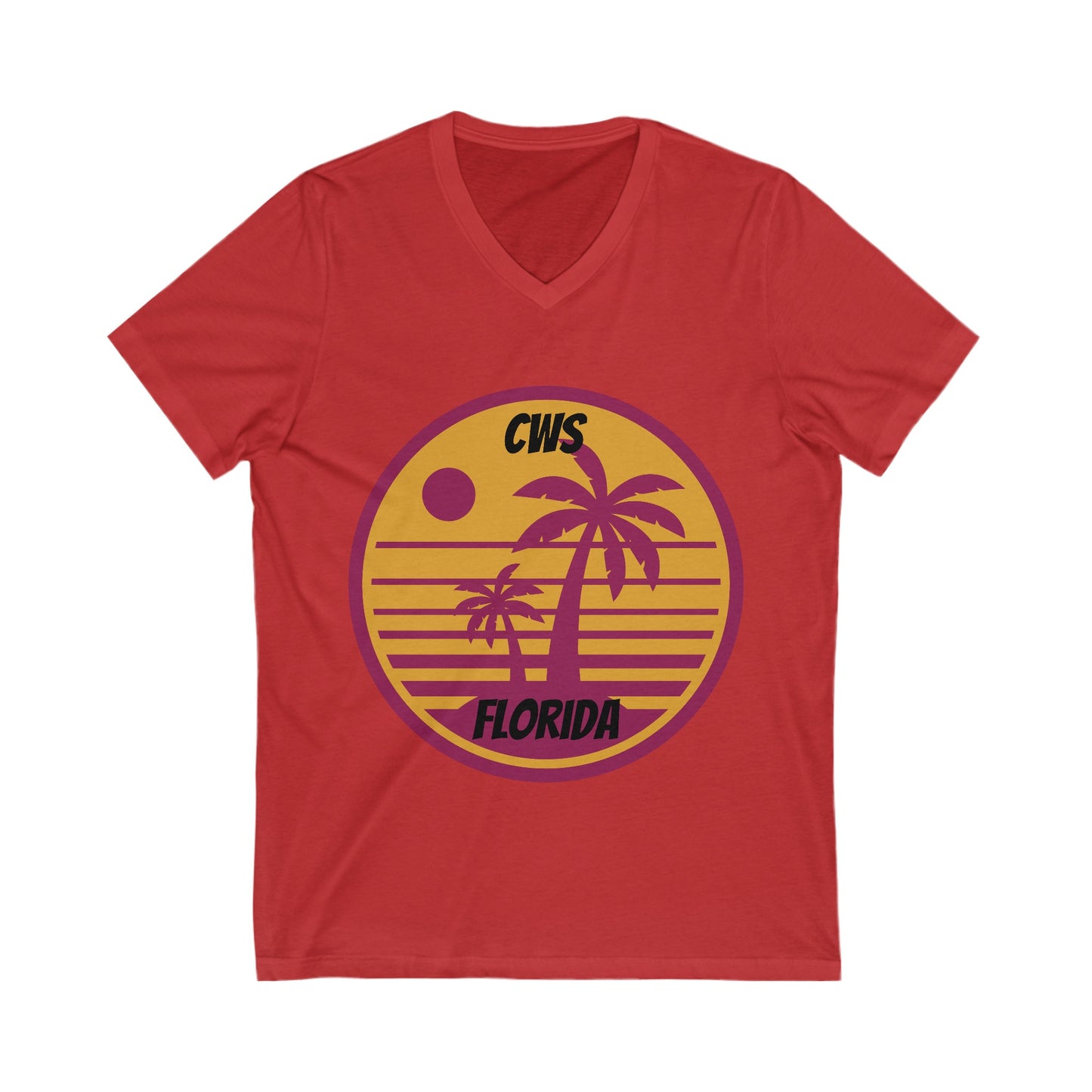 CWS Florida Palm Trees Unisex Jersey Short Sleeve V-Neck Tee By Cozy Winter Store (ships within USA only)