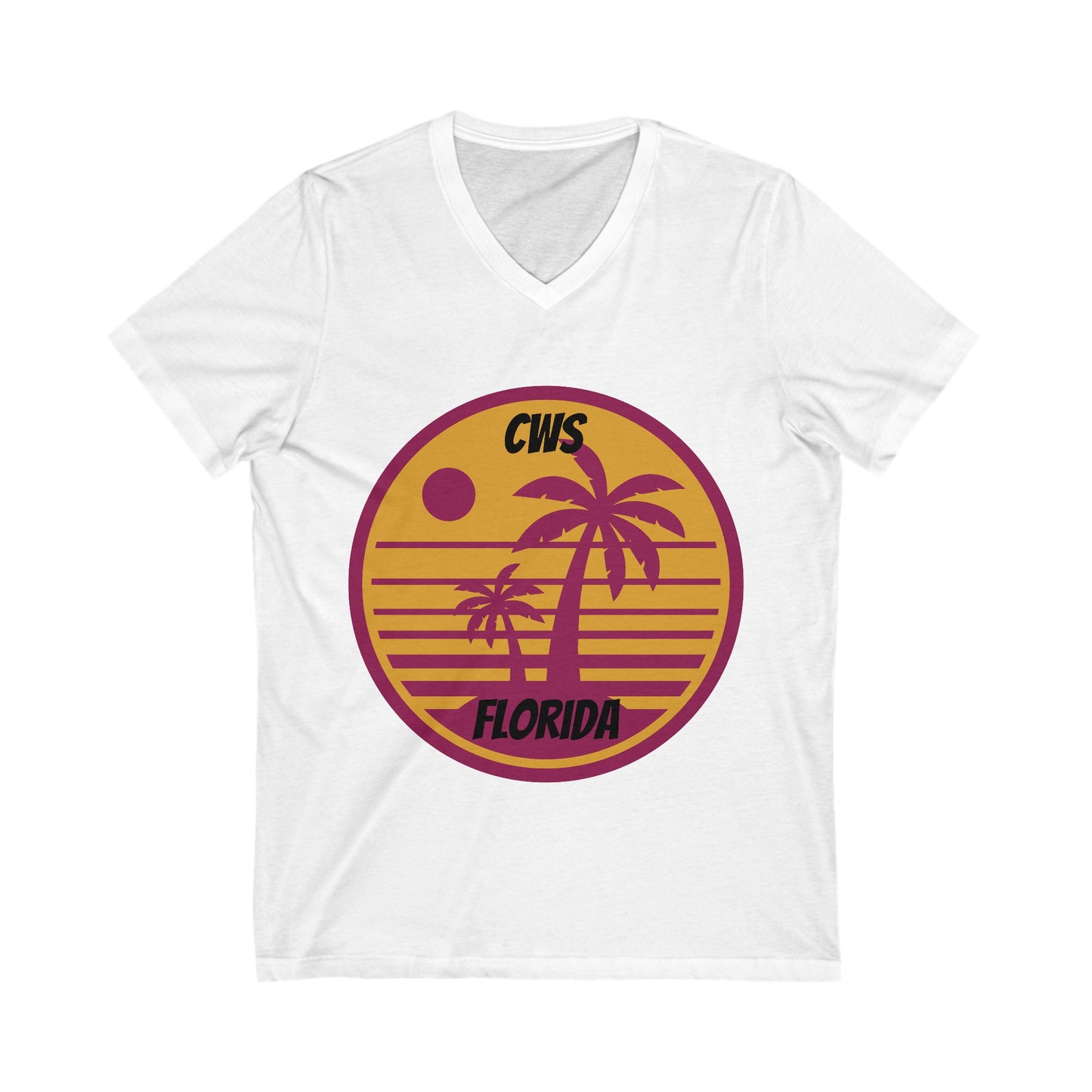 CWS Florida Palm Trees Unisex Jersey Short Sleeve V-Neck Tee By Cozy Winter Store (ships within USA only)