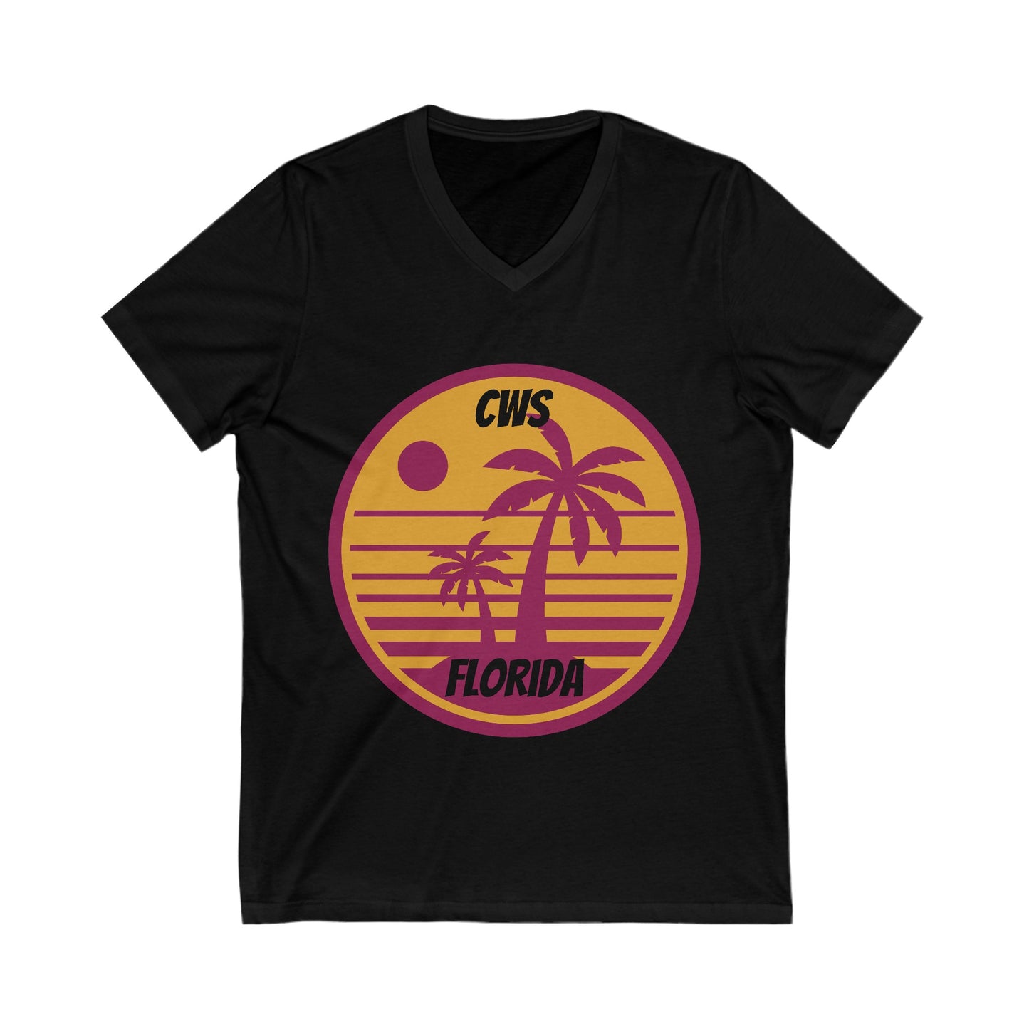 CWS Florida Palm Trees Unisex Jersey Short Sleeve V-Neck Tee By Cozy Winter Store (ships within USA only)