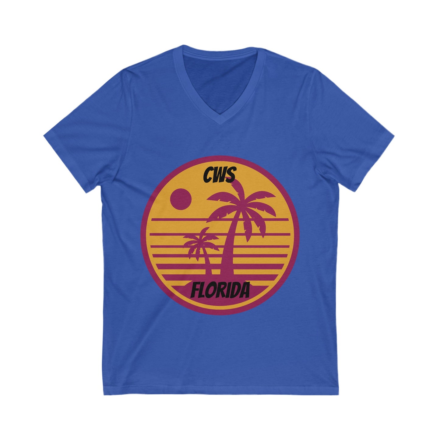 CWS Florida Palm Trees Unisex Jersey Short Sleeve V-Neck Tee By Cozy Winter Store (ships within USA only)