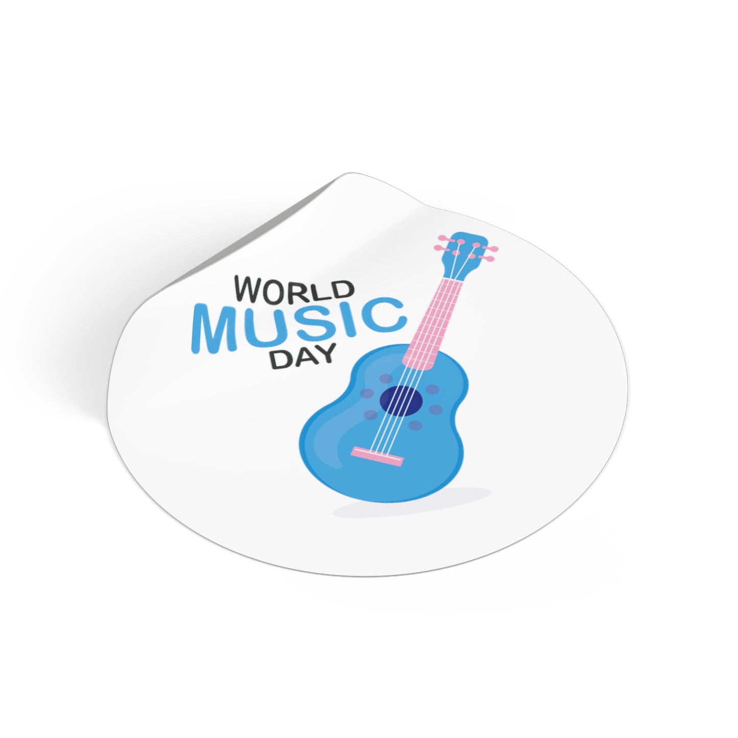 CWS Celebrations World Music Day Round Vinyl Stickers