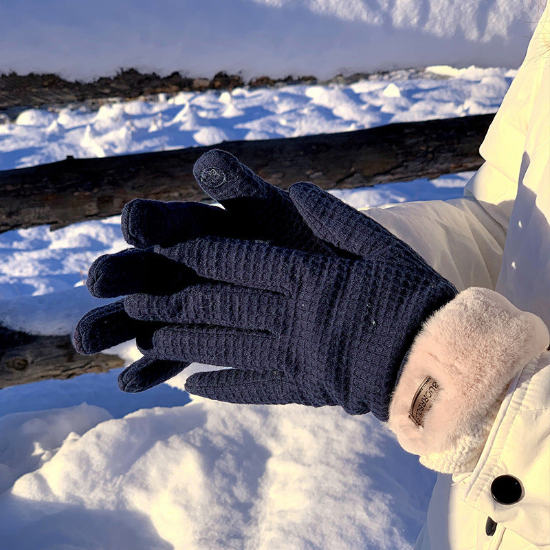 Dicke, warme Touchscreen-Winterhandschuhe für Damen