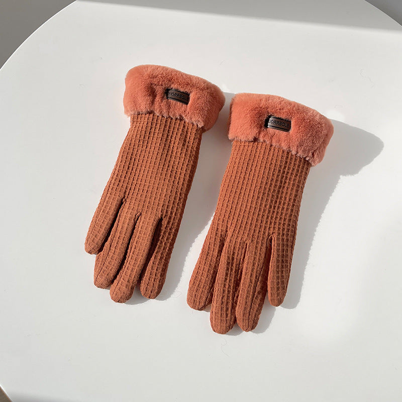 Dicke, warme Touchscreen-Winterhandschuhe für Damen