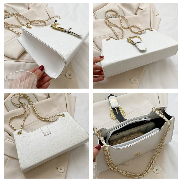 LuxeAura: The Women's Fashion Simple Chain Shoulder Bag, a chic and versatile accessory that epitomizes casual elegance.