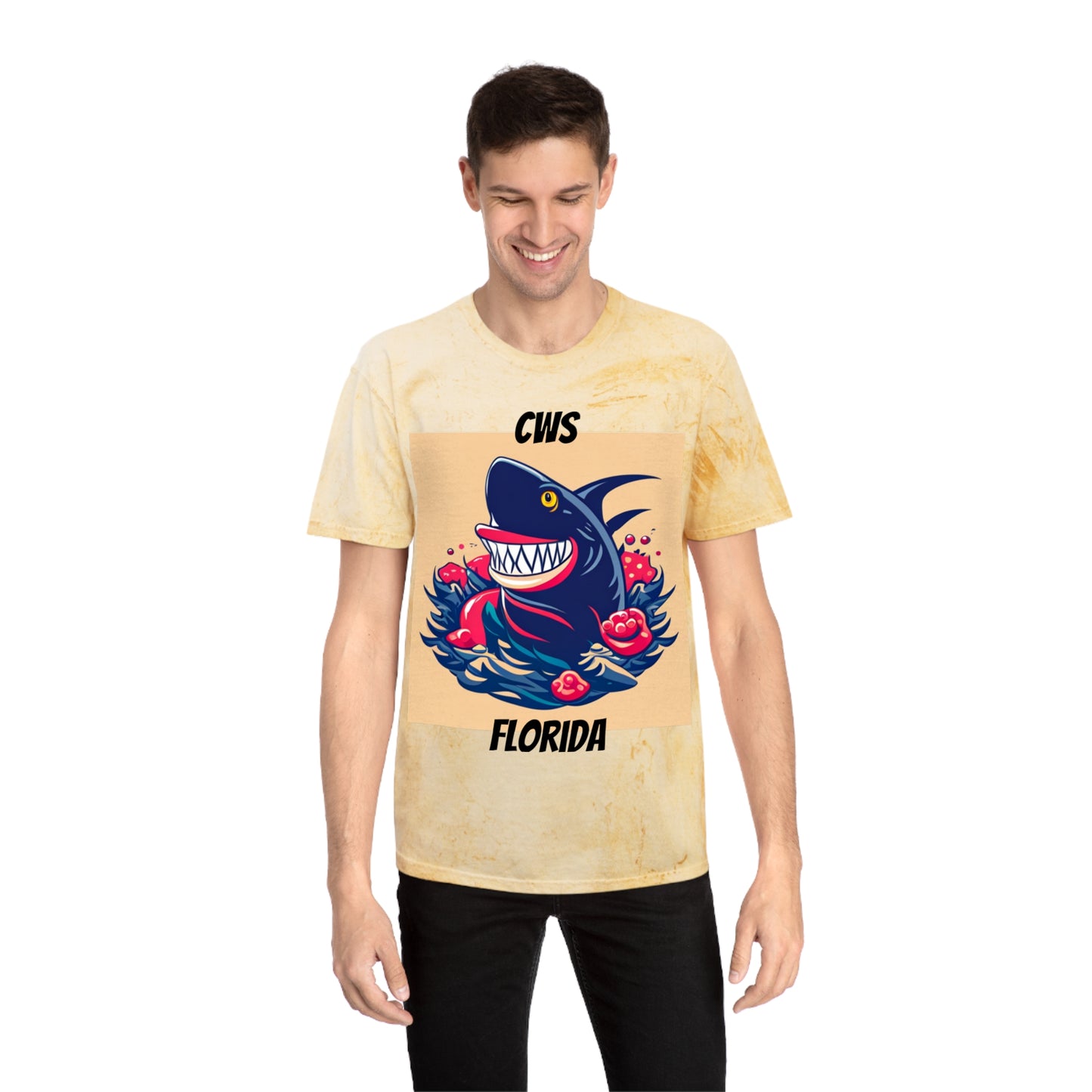 CWS Florida Shark Unisex Color Blast T-Shirt By Cozy Winter Store (ships within USA only)