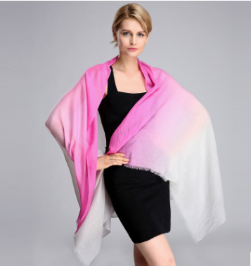 Gradient ring velvet cashmere shawl