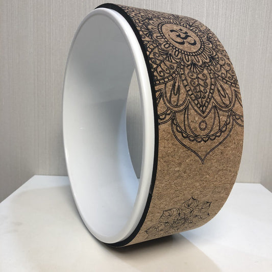 Cork Yoga Wheel Wood Grain Printing Hoop