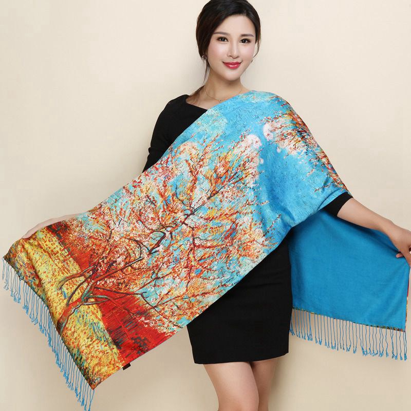 silk long silk shawl scarf