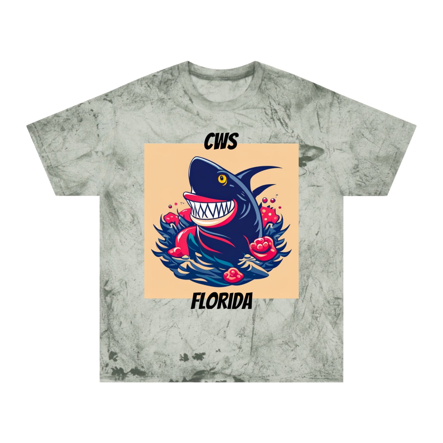 CWS Florida Shark Unisex Color Blast T-Shirt By Cozy Winter Store (ships within USA only)