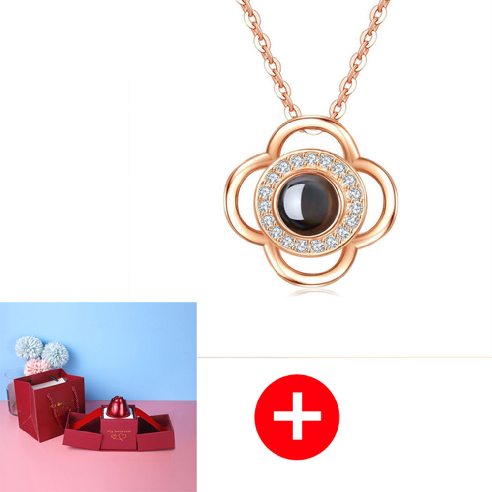 Heiße Valentinstag Geschenke Metall Rose Schmuck Geschenk-Box Halskette für Hochzeit Freundin Halskette Geschenke