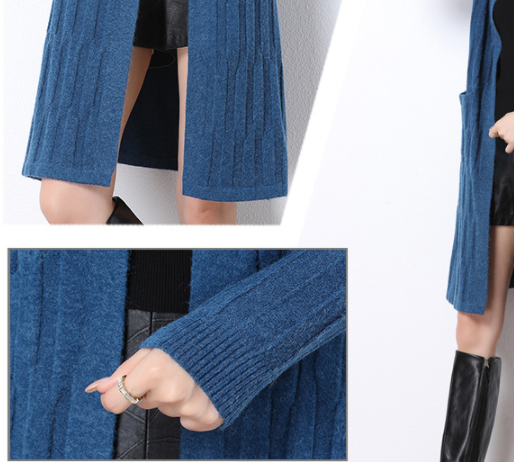 Sweater shawl solid color coat