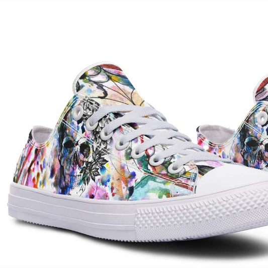 UrbanKicks Skull Fusion Fashion Printed Couple High Top Canvas Shoes