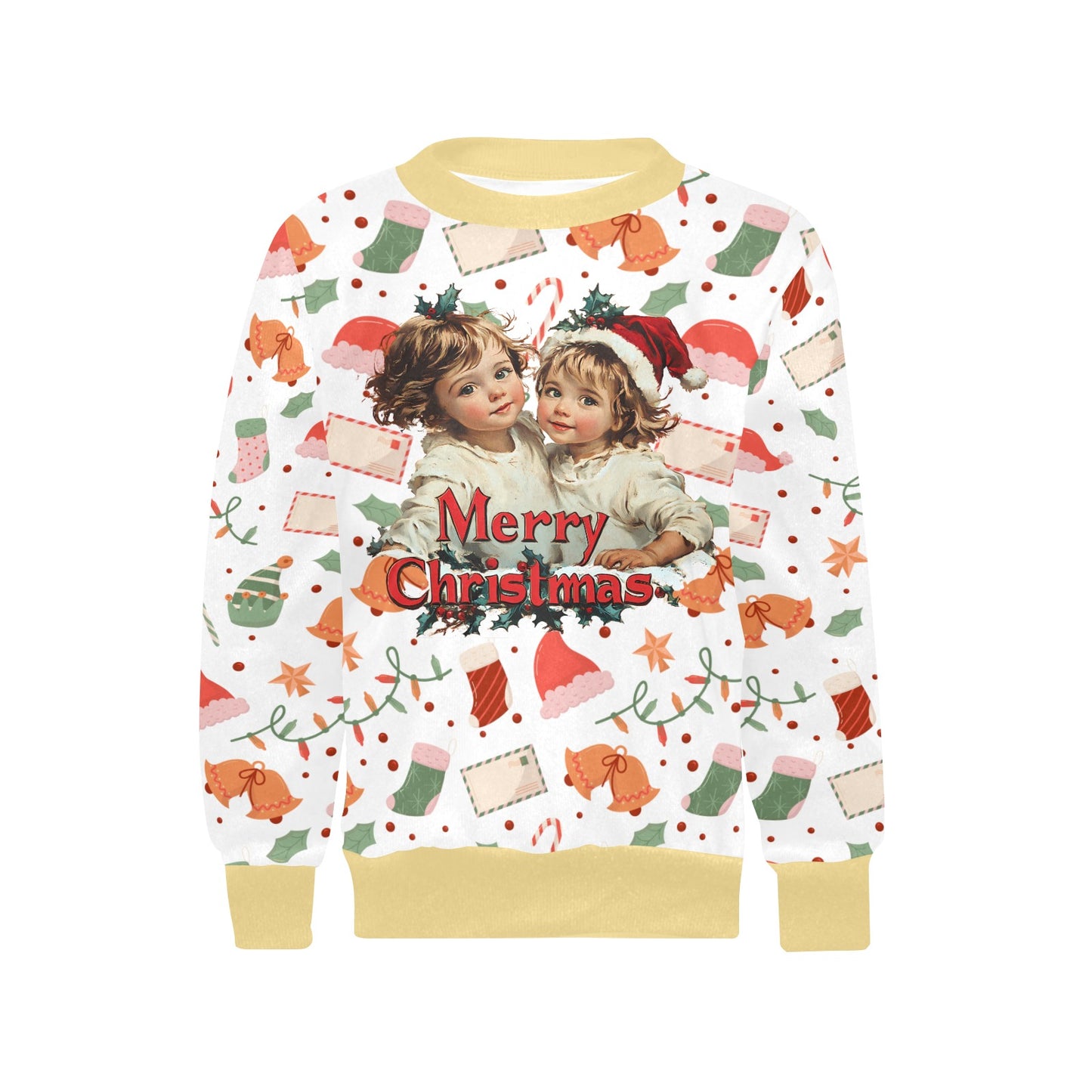 CWS Cozy Sweaters Girls' All Over Print Crew Neck Christmas Sweater