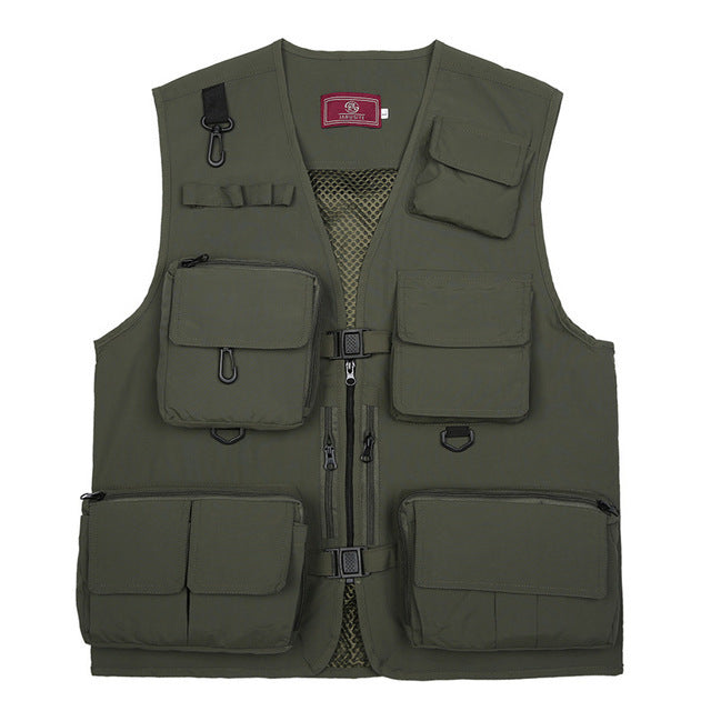 Black Vest Waistcoat Vest Men And Women With Multifunctional Tooling Style