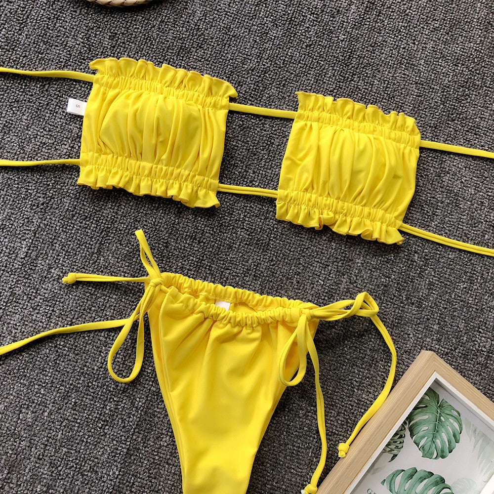 Sexy pleated bikini