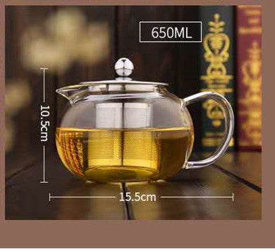 Thickened Flower Teapot Heat Resistant Glass Teapot