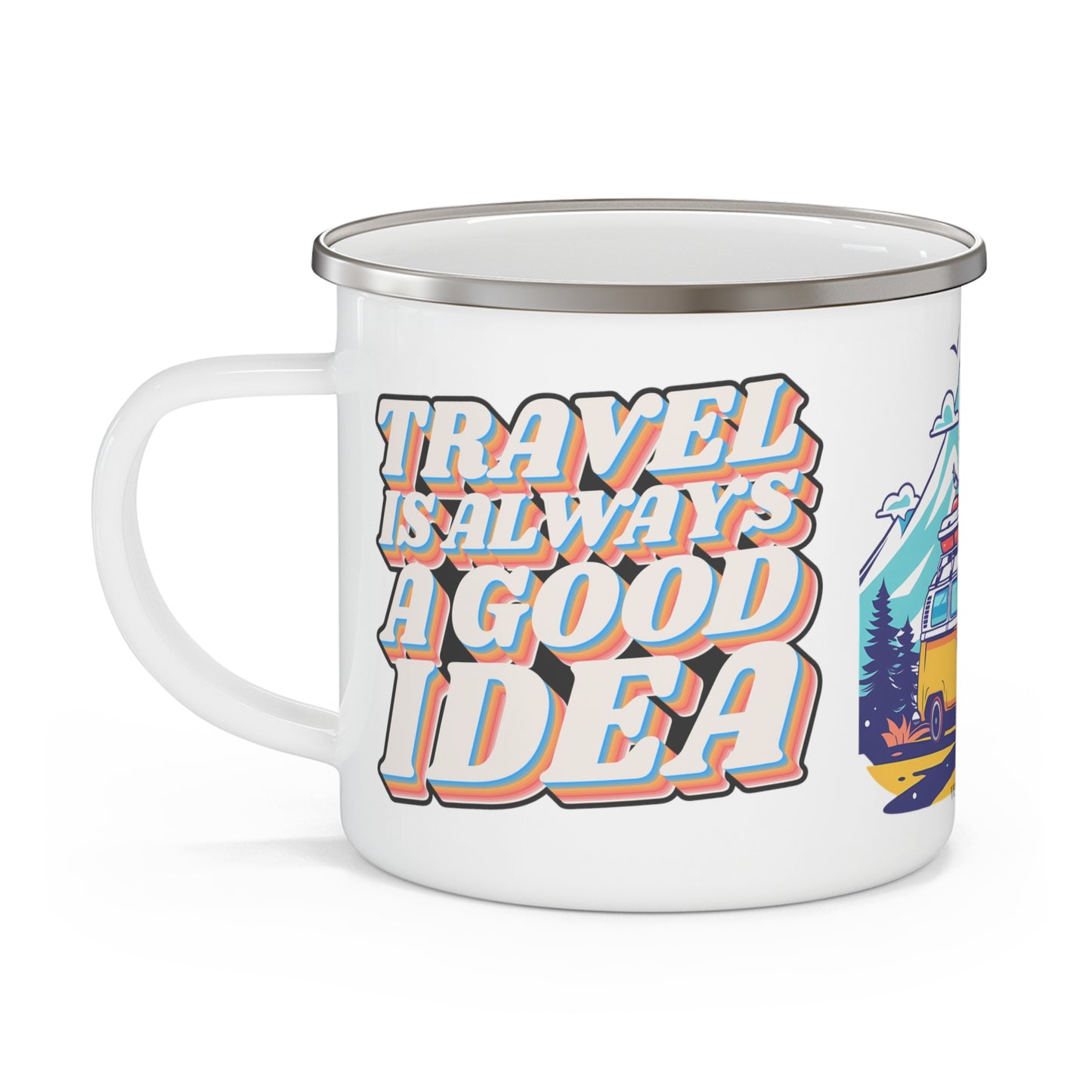 CWS Campa Travel Is Good Enamel Camping Mug