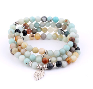 AliExpress Explosion 108 Naturstein Rosenkranz Armband Legierung 3D Lotus Lebensbaum Fußkettchen Yoga Mala Halskette