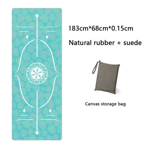 Natural Rubber Suede Yoga Mat Printed Folding