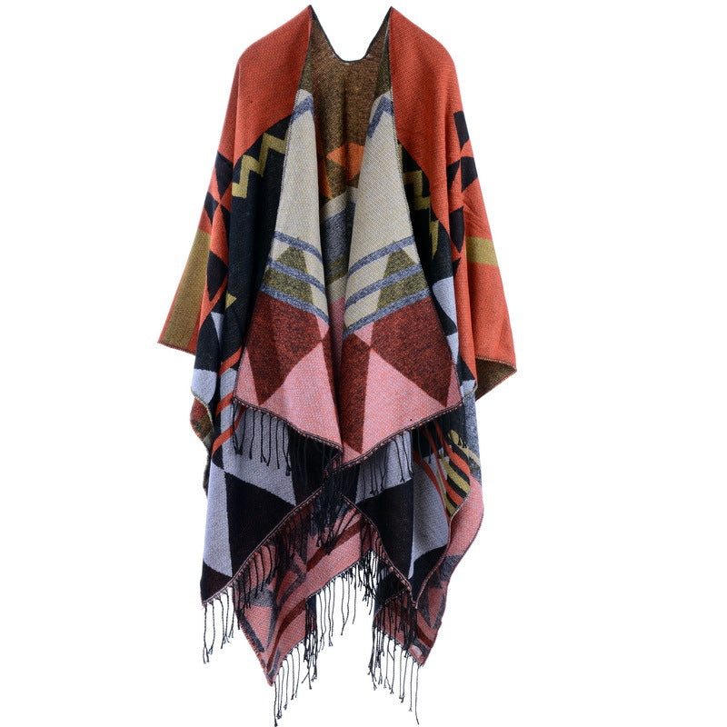 Travel split shawl cloak