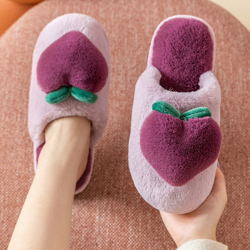 WinterPouch: Women's cotton slippers with a bag for household comfort.