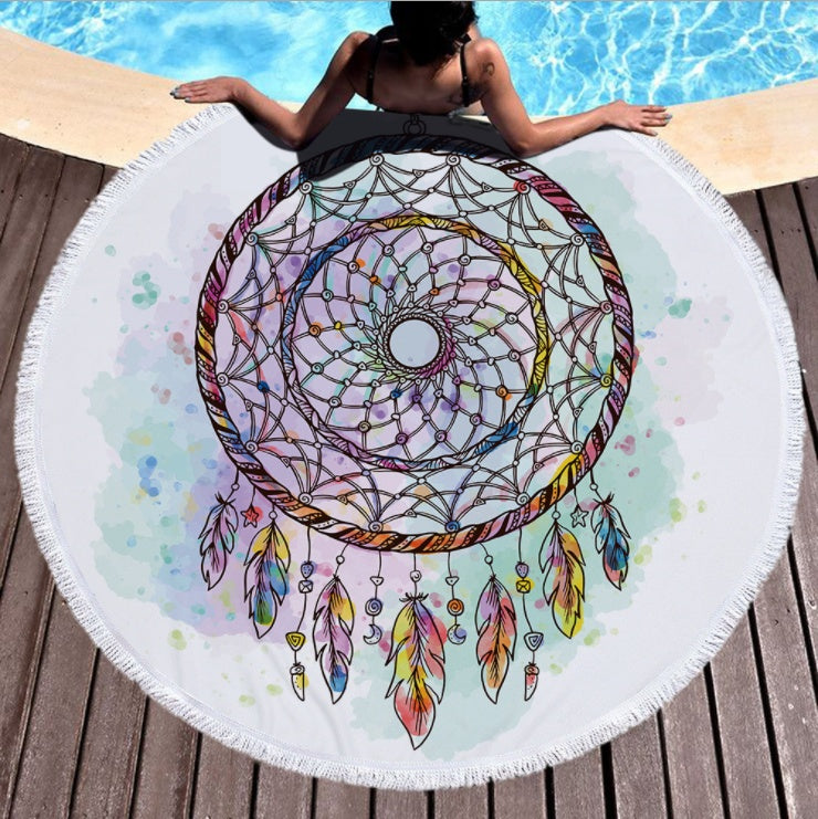 Dream net Mikrofaser rundes Strandtuch Yogaunterlage mit Quaste