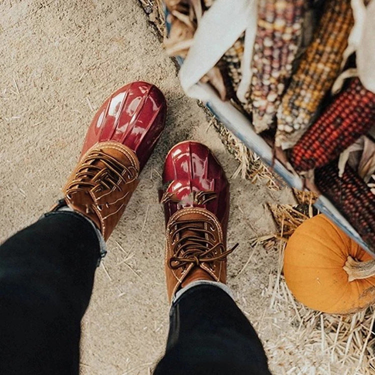 Rubber sequined snow boots