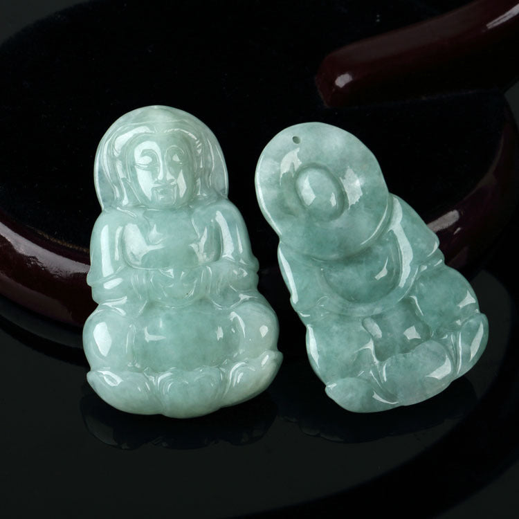 Jade Avalokitesvara Buddha Anhänger Nichts Karte Drachen Karte Landschaft Karte