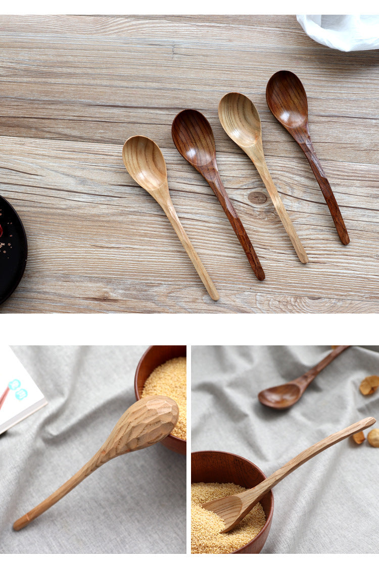 Creative Hammered Wooden Curved Spoon Tableware