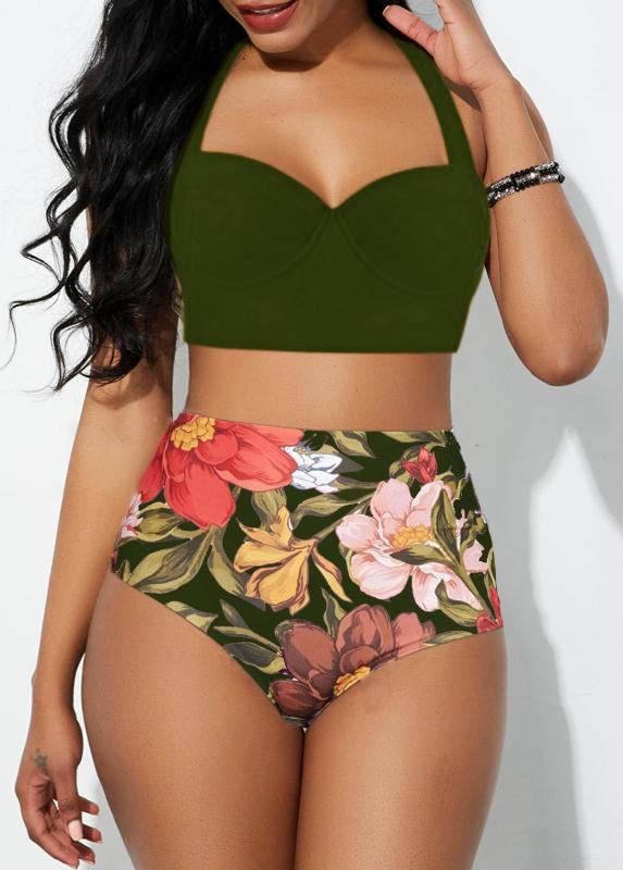 Sunflower print bikini set