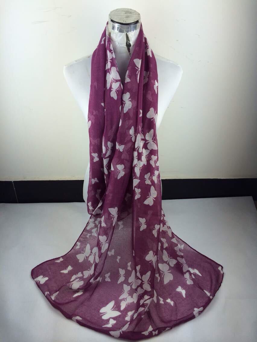 Butterfly print sunscreen scarf