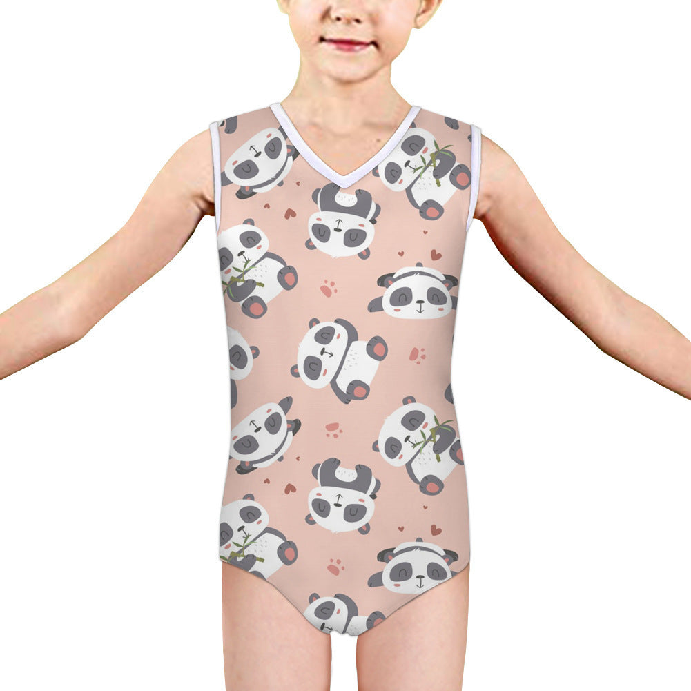 Panda Swimsuit Medium And Large Little Girl Summer One-piece Swimsuit Triangle Swimsuit