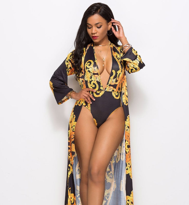 Printed cloak bikini