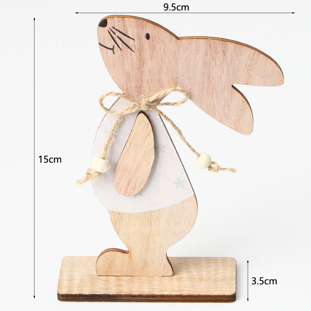 Creative Easter Bunny Woodwork Desktop Decoration