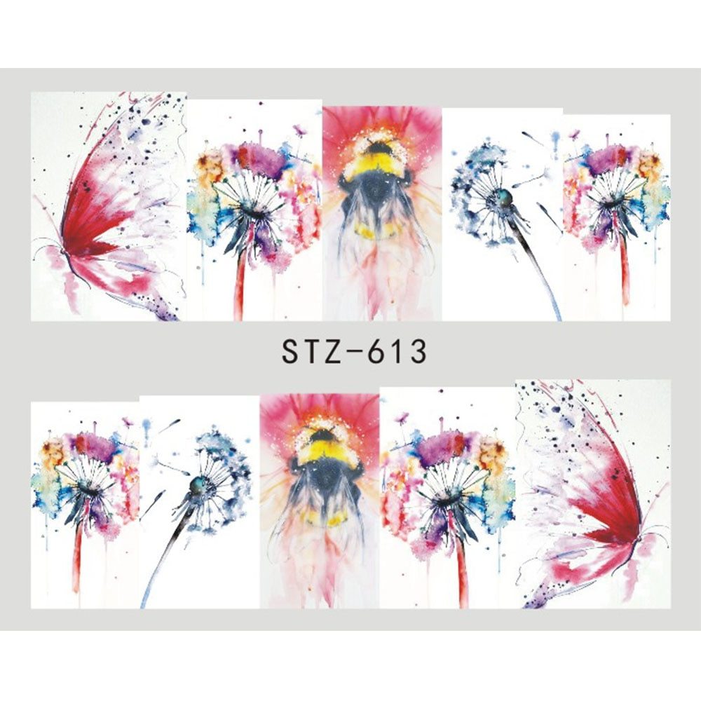 1pcs Nail Sticker Butterfly Flower Water Transfer Decal Sliders for Nail Art Decoration Tattoo Manicure Wraps Tools Tip JISTZ508